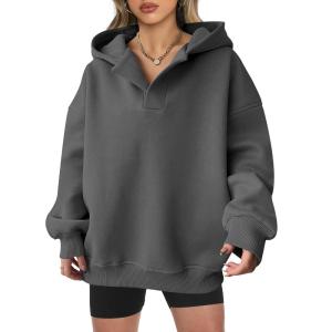 imageANRABESS Womens Oversized Hoodies V Neck Sweatshirts Fleece Long Sleeve Pullover Y2K Clothes 2025 Fall Trendy OutfitsDeep Grey