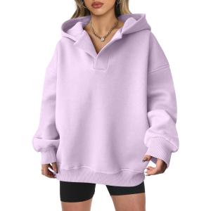 imageANRABESS Womens Oversized Hoodies V Neck Sweatshirts Fleece Long Sleeve Pullover Y2K Clothes 2025 Fall Trendy OutfitsLight Purple