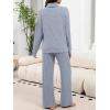 imageANRABESS 2 Piece Lounge Sets for Women Turtleneck Pajama Knit Long Sleeve Tops Pants Matching Pj Set Casual 2025 Fall ClothesDusty Blue
