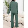imageANRABESS 2 Piece Lounge Sets for Women Turtleneck Pajama Knit Long Sleeve Tops Pants Matching Pj Set Casual 2025 Fall ClothesGreen