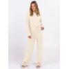 imageANRABESS 2 Piece Sets for Women Fall Fuzzy Fleece Pajama Sweater Knit Top Wide Leg Pants Loungewear 2025 Winter Cozy OutfitsBeige