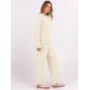 imageANRABESS 2 Piece Sets for Women Fall Fuzzy Fleece Pajama Sweater Knit Top Wide Leg Pants Loungewear 2025 Winter Cozy OutfitsBeige