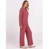 imageANRABESS 2 Piece Sets for Women Fall Fuzzy Fleece Pajama Sweater Knit Top Wide Leg Pants Loungewear 2025 Winter Cozy OutfitsBrick Red