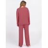 imageANRABESS 2 Piece Sets for Women Fall Fuzzy Fleece Pajama Sweater Knit Top Wide Leg Pants Loungewear 2025 Winter Cozy OutfitsBrick Red