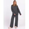 imageANRABESS 2 Piece Sets for Women Fall Fuzzy Fleece Pajama Sweater Knit Top Wide Leg Pants Loungewear 2025 Winter Cozy OutfitsDeep Gray