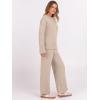 imageANRABESS 2 Piece Sets for Women Fall Fuzzy Fleece Pajama Sweater Knit Top Wide Leg Pants Loungewear 2025 Winter Cozy OutfitsLight Khaki