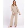 imageANRABESS 2 Piece Sets for Women Fall Fuzzy Fleece Pajama Sweater Knit Top Wide Leg Pants Loungewear 2025 Winter Cozy OutfitsLight Khaki