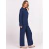 imageANRABESS 2 Piece Sets for Women Fall Fuzzy Fleece Pajama Sweater Knit Top Wide Leg Pants Loungewear 2025 Winter Cozy OutfitsNavy Blue