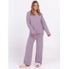 imageANRABESS 2 Piece Sets for Women Fall Fuzzy Fleece Pajama Sweater Knit Top Wide Leg Pants Loungewear 2025 Winter Cozy OutfitsPurple