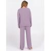 imageANRABESS 2 Piece Sets for Women Fall Fuzzy Fleece Pajama Sweater Knit Top Wide Leg Pants Loungewear 2025 Winter Cozy OutfitsPurple