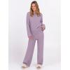 imageANRABESS 2 Piece Sets for Women Fall Fuzzy Fleece Pajama Sweater Knit Top Wide Leg Pants Loungewear 2025 Winter Cozy OutfitsPurple