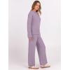 imageANRABESS 2 Piece Sets for Women Fall Fuzzy Fleece Pajama Sweater Knit Top Wide Leg Pants Loungewear 2025 Winter Cozy OutfitsPurple
