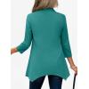 imageANRABESS 34 Sleeve Tunic Tops for Women Lapel V Neck Button Down Shirts Business Dressy Casual Blouse with Asymmetrical HemGrey Green