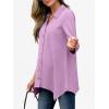 imageANRABESS 34 Sleeve Tunic Tops for Women Lapel V Neck Button Down Shirts Business Dressy Casual Blouse with Asymmetrical HemPurple
