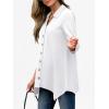 imageANRABESS 34 Sleeve Tunic Tops for Women Lapel V Neck Button Down Shirts Business Dressy Casual Blouse with Asymmetrical HemWhite