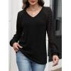 imageANRABESS Lace Long Sleeve Tops for Women 2025 Fall Business Casual V Neck Shirts Work Office Trendy Blouses Fashion OutfitsBlack