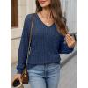 imageANRABESS Lace Long Sleeve Tops for Women 2025 Fall Business Casual V Neck Shirts Work Office Trendy Blouses Fashion OutfitsDark Blue