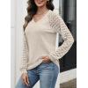 imageANRABESS Lace Long Sleeve Tops for Women 2025 Fall Business Casual V Neck Shirts Work Office Trendy Blouses Fashion OutfitsLight Khaki