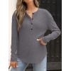 imageANRABESS Long Sleeve Shirts for Women Henley Tops Dressy Casual TShirts Blouses 2025 Fall Lightweight SweatersDark Gray