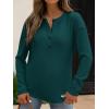 imageANRABESS Long Sleeve Shirts for Women Henley Tops Dressy Casual TShirts Blouses 2025 Fall Lightweight SweatersDeep Green