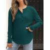 imageANRABESS Long Sleeve Shirts for Women Henley Tops Dressy Casual TShirts Blouses 2025 Fall Lightweight SweatersDeep Green