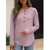 imageANRABESS Long Sleeve Shirts for Women Henley Tops Dressy Casual TShirts Blouses 2025 Fall Lightweight SweatersPink