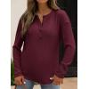 imageANRABESS Long Sleeve Shirts for Women Henley Tops Dressy Casual TShirts Blouses 2025 Fall Lightweight SweatersRust Red