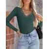 imageANRABESS Long Sleeve Shirts for Women Lace V Neck Rib Knit Slim Fit Basic Tee Tops 2025 Casual TShirt Going Out Fall OutfitsDeep Green
