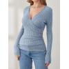 imageANRABESS Long Sleeve Shirts for Women Sexy Sweater V Neck Ribbed Knit Slim Fit Wrap Top 2025 Fall Casual Fashion ClothesBlue
