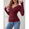 imageANRABESS Long Sleeve Shirts for Women Sexy Sweater V Neck Ribbed Knit Slim Fit Wrap Top 2025 Fall Casual Fashion ClothesBurgundy