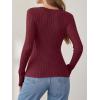 imageANRABESS Long Sleeve Shirts for Women Sexy Sweater V Neck Ribbed Knit Slim Fit Wrap Top 2025 Fall Casual Fashion ClothesBurgundy