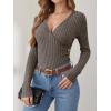 imageANRABESS Long Sleeve Shirts for Women Sexy Sweater V Neck Ribbed Knit Slim Fit Wrap Top 2025 Fall Casual Fashion ClothesCool Ash Brown