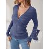 imageANRABESS Long Sleeve Shirts for Women Sexy Sweater V Neck Ribbed Knit Slim Fit Wrap Top 2025 Fall Casual Fashion ClothesDark Blue
