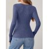 imageANRABESS Long Sleeve Shirts for Women Sexy Sweater V Neck Ribbed Knit Slim Fit Wrap Top 2025 Fall Casual Fashion ClothesDark Blue