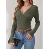 imageANRABESS Long Sleeve Shirts for Women Sexy Sweater V Neck Ribbed Knit Slim Fit Wrap Top 2025 Fall Casual Fashion ClothesDeep Green