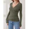 imageANRABESS Long Sleeve Shirts for Women Sexy Sweater V Neck Ribbed Knit Slim Fit Wrap Top 2025 Fall Casual Fashion ClothesDeep Green