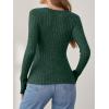 imageANRABESS Long Sleeve Shirts for Women Sexy Sweater V Neck Ribbed Knit Slim Fit Wrap Top 2025 Fall Casual Fashion ClothesGreen