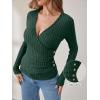 imageANRABESS Long Sleeve Shirts for Women Sexy Sweater V Neck Ribbed Knit Slim Fit Wrap Top 2025 Fall Casual Fashion ClothesGreen