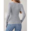 imageANRABESS Long Sleeve Shirts for Women Sexy Sweater V Neck Ribbed Knit Slim Fit Wrap Top 2025 Fall Casual Fashion ClothesGrey