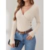 imageANRABESS Long Sleeve Shirts for Women Sexy Sweater V Neck Ribbed Knit Slim Fit Wrap Top 2025 Fall Casual Fashion ClothesLight Khaki