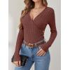 imageANRABESS Long Sleeve Shirts for Women Sexy Sweater V Neck Ribbed Knit Slim Fit Wrap Top 2025 Fall Casual Fashion ClothesRust Orange