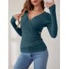 imageANRABESS Long Sleeve Shirts for Women Sexy Sweater V Neck Ribbed Knit Slim Fit Wrap Top 2025 Fall Casual Fashion ClothesTeal