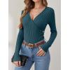imageANRABESS Long Sleeve Shirts for Women Sexy Sweater V Neck Ribbed Knit Slim Fit Wrap Top 2025 Fall Casual Fashion ClothesTeal