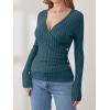 imageANRABESS Long Sleeve Shirts for Women Sexy Sweater V Neck Ribbed Knit Slim Fit Wrap Top 2025 Fall Casual Fashion ClothesTeal