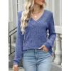 imageANRABESS Long Sleeve Shirts for Women V Neck Tunic Tops Business Casual Loose Fall Lightweight Sweaters Fashion Clothes 2025Blue