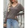 imageANRABESS Long Sleeve Shirts for Women V Neck Tunic Tops Business Casual Loose Fall Lightweight Sweaters Fashion Clothes 2025Coffee