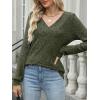 imageANRABESS Long Sleeve Shirts for Women V Neck Tunic Tops Business Casual Loose Fall Lightweight Sweaters Fashion Clothes 2025Deep Green