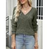 imageANRABESS Long Sleeve Shirts for Women V Neck Tunic Tops Business Casual Loose Fall Lightweight Sweaters Fashion Clothes 2025Deep Green
