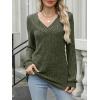 imageANRABESS Long Sleeve Shirts for Women V Neck Tunic Tops Business Casual Loose Fall Lightweight Sweaters Fashion Clothes 2025Deep Green