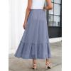 imageANRABESS Maxi Skirts for Women Tulle Long Tiered Elastic High Waisted A Line Flowy Dressy Casual Skirt 2025 Fall TrendyGrey Blue
